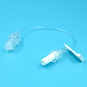 Needle free connector with extension tube
